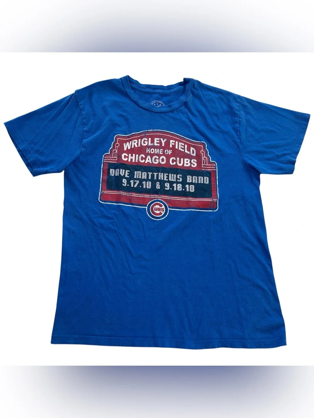 Dave Matthews Band Wrigley Field Chicago Cubs Sept 17-18 2010 T-Shirt Blue sz S